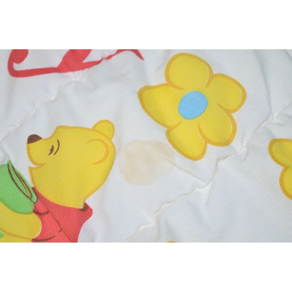 Vtg Walt Disney Productions Winnie The Pooh Baby Blanket Toddler Quilt READ